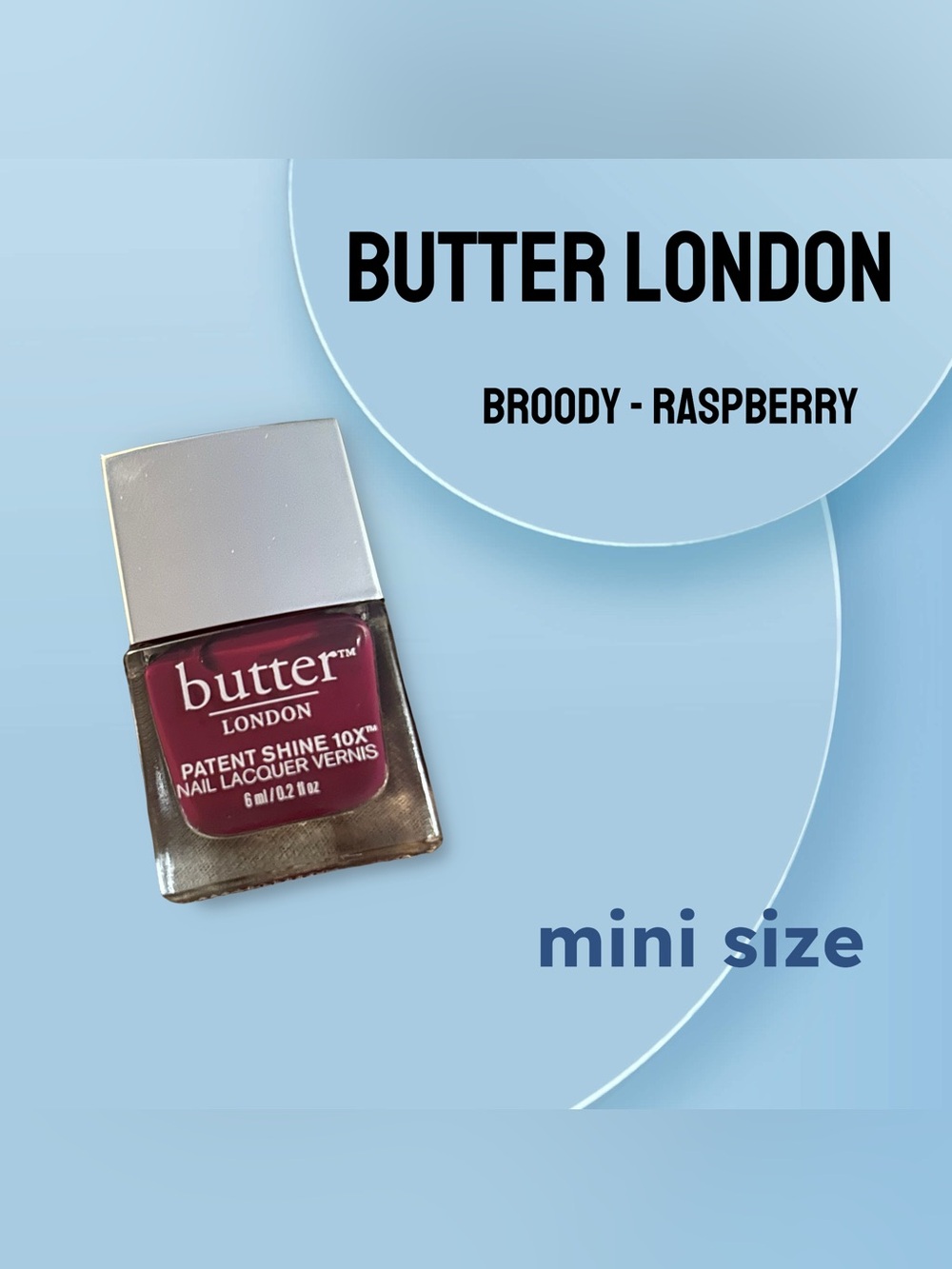 💟3/25$ 🆕NWOB BUTTER LONDON | MINI | Patent Shine 10x - BROODY - Raspberry
